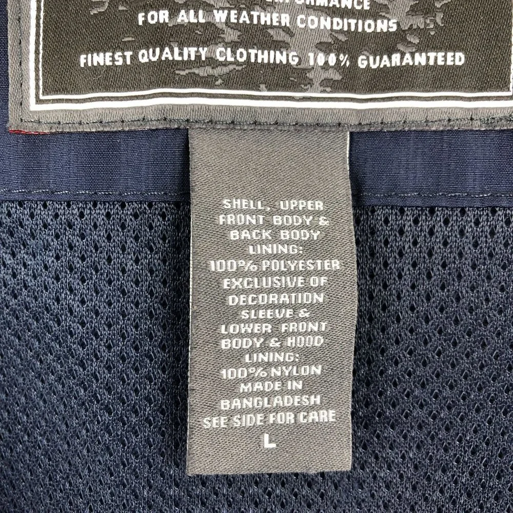 *SOLD* Eddie Bauer Men's Large Weather Edge Waterproof Blue Long Sleeve Jacket - Picture 12 of 13